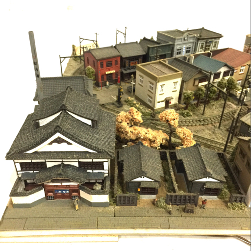 ジオラマ 鉄道 町並み レトロ ストラクチャー